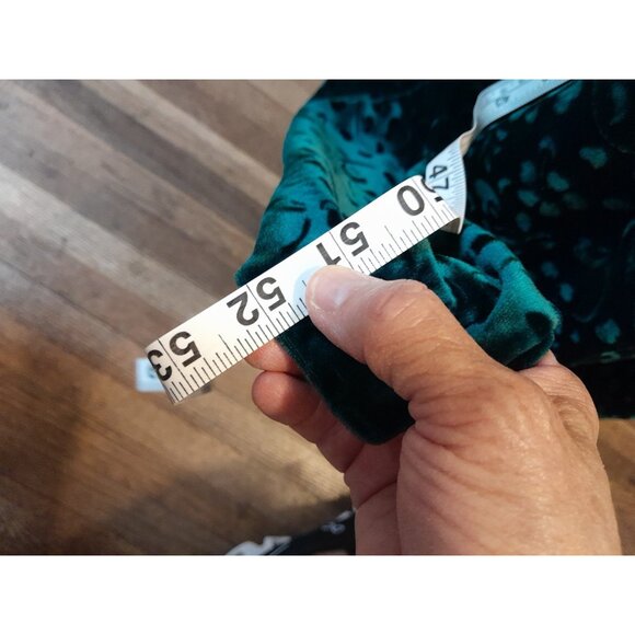 Vtg Cabernet Velvet Burnout Floral Emerald Luxurious Holiday Sz Large Comfy Robe - Picture 7 of 8